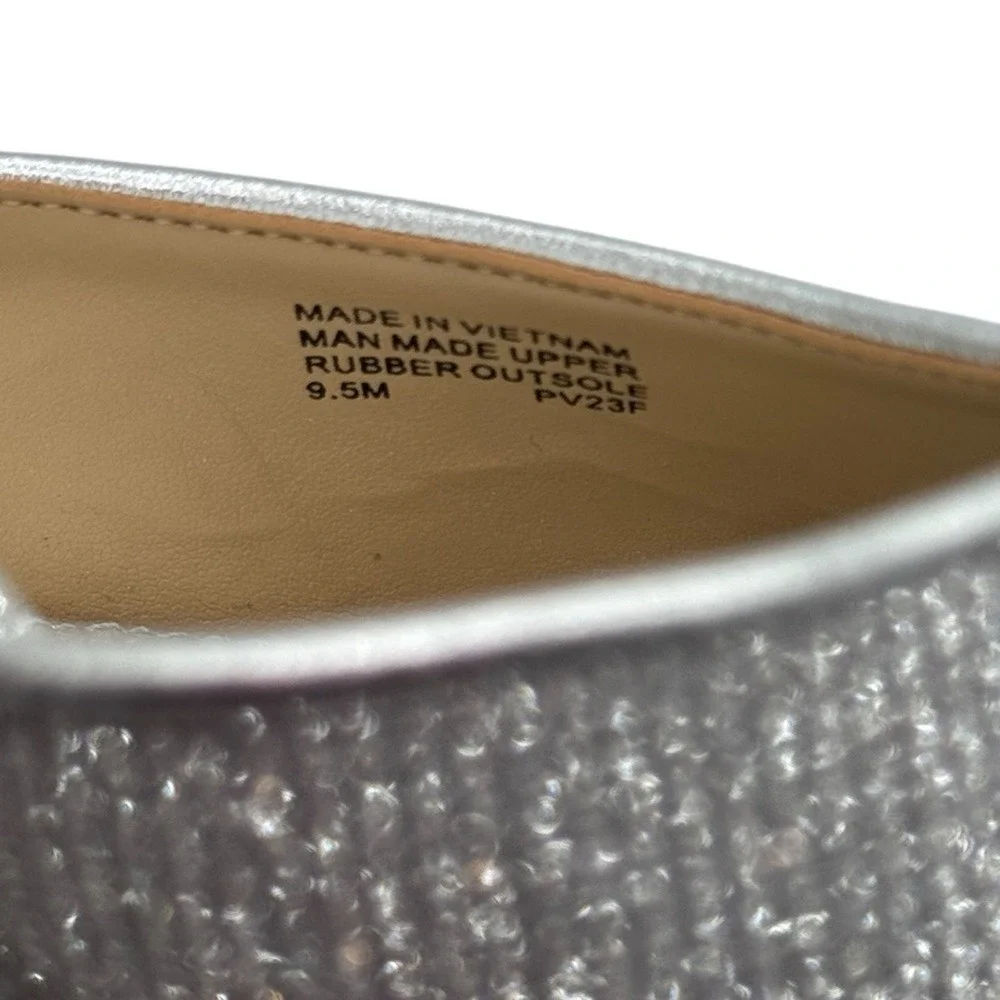 Michael Kors Silver Glitter Platform Stiletto Heel Ankle Strap Peep Toe Size 9.5